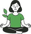 Illustration d’une femme en méditation – Soin énergétique pour retrouver le calme et l’apaisement à Luxembourg